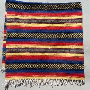 Southwestern Blanket Textile Multicolor Aztec Old West Vibrant Serape Decorative